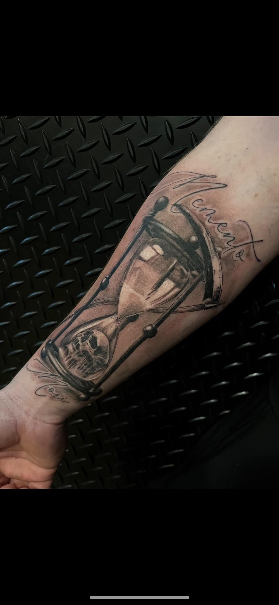 Dark Aesthetic Memento Mori Hourglass Tattoo