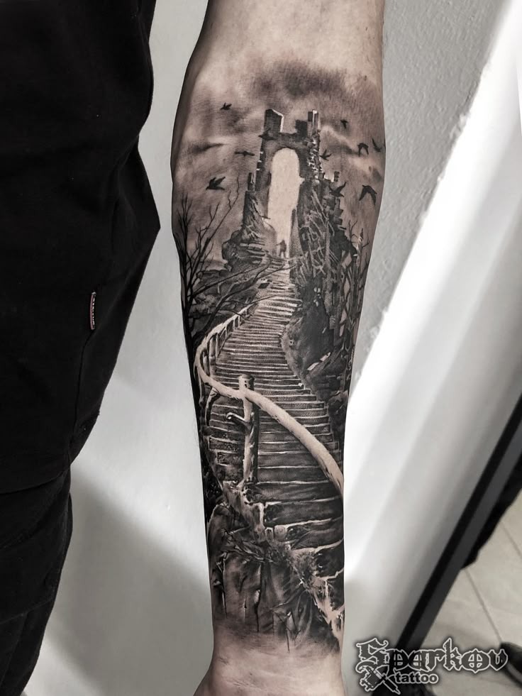 Path to Valhalla Forearm Tattoo