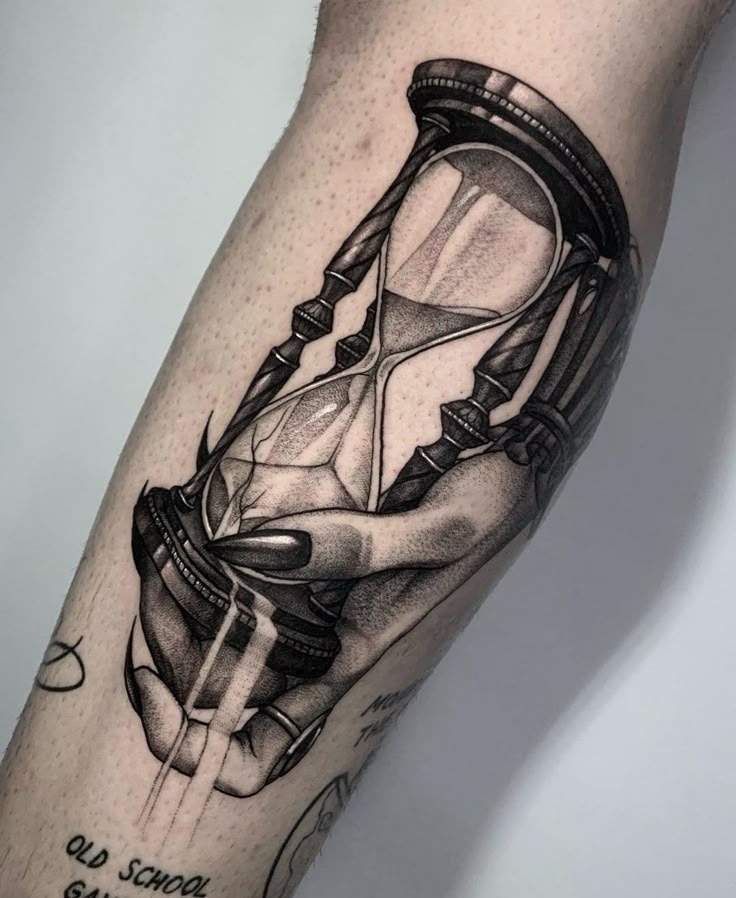 Sophisticated Black and Grey Hourglass Ink