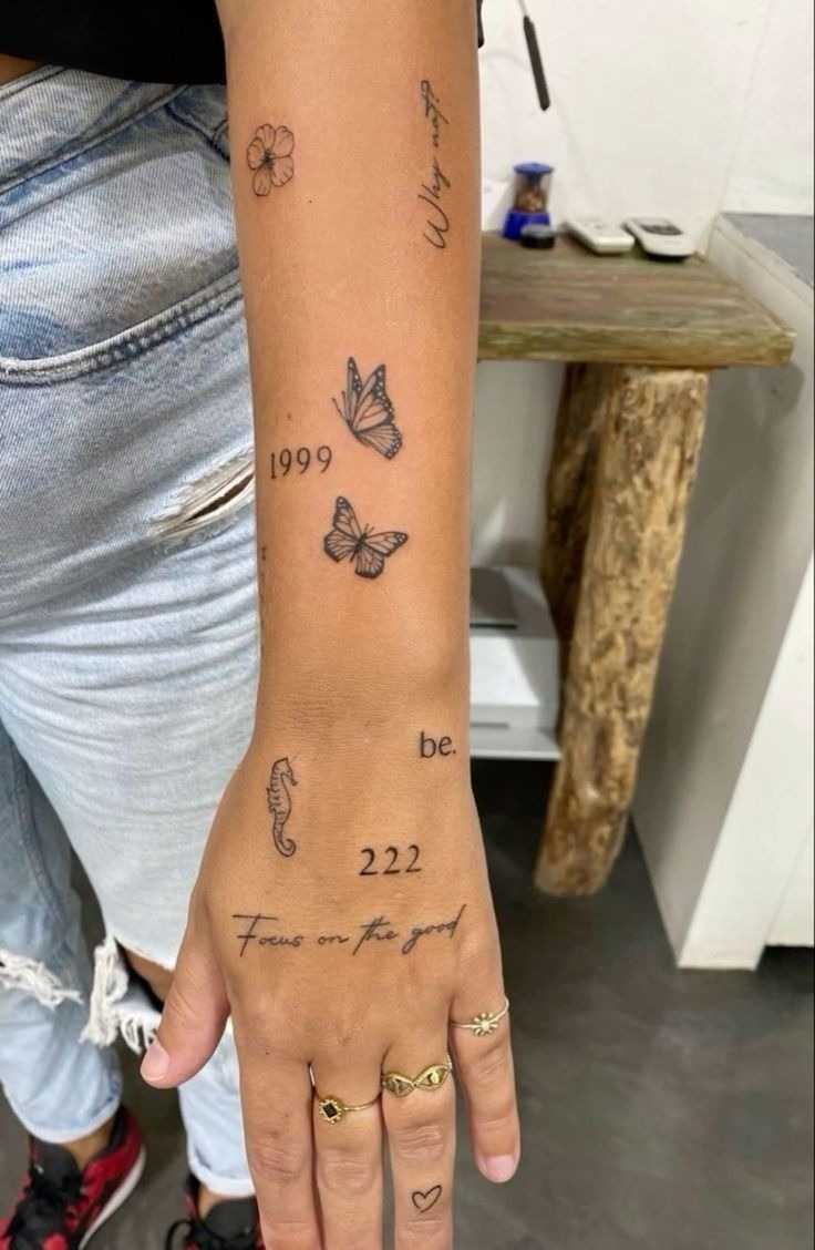 Delicate fine-line wrist and hand tattoo ideas