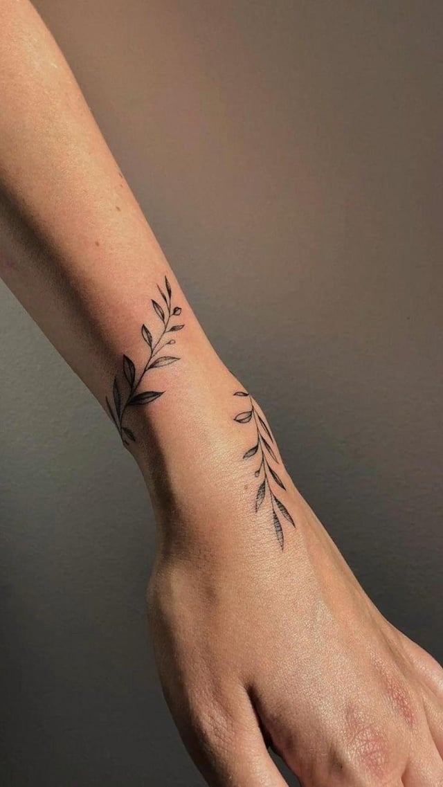 Elegant Branch Wrist Tattoo