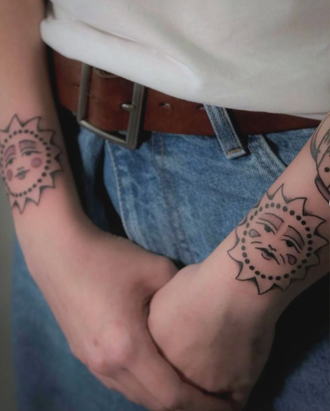 Boho Sun Motif Wrist Tattoos