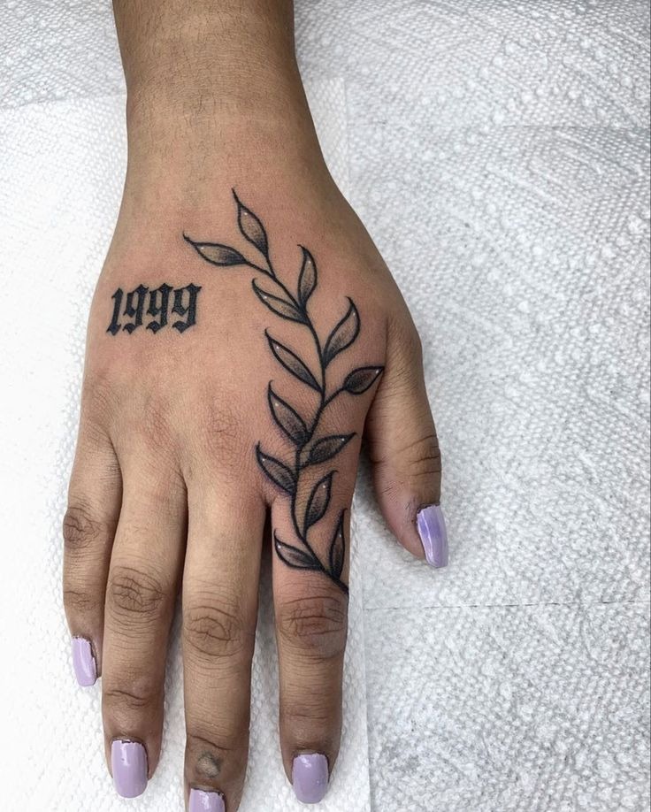 Elegant vine tattoo for the hand