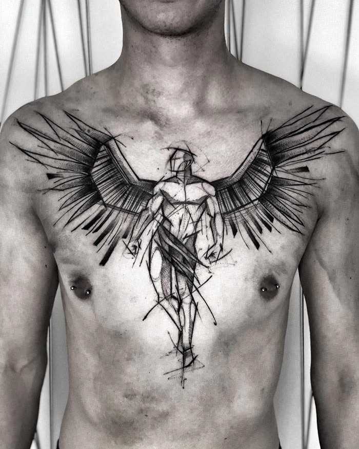 Modern Abstract Geometric Chest Piece
