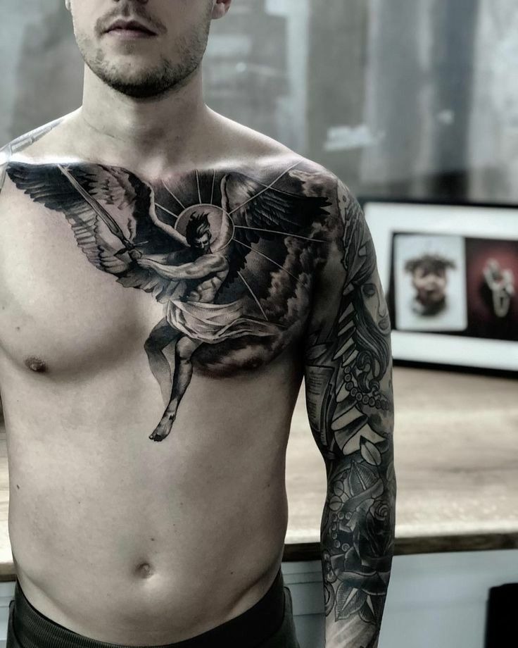 Detailed Angel Wing Chest Design