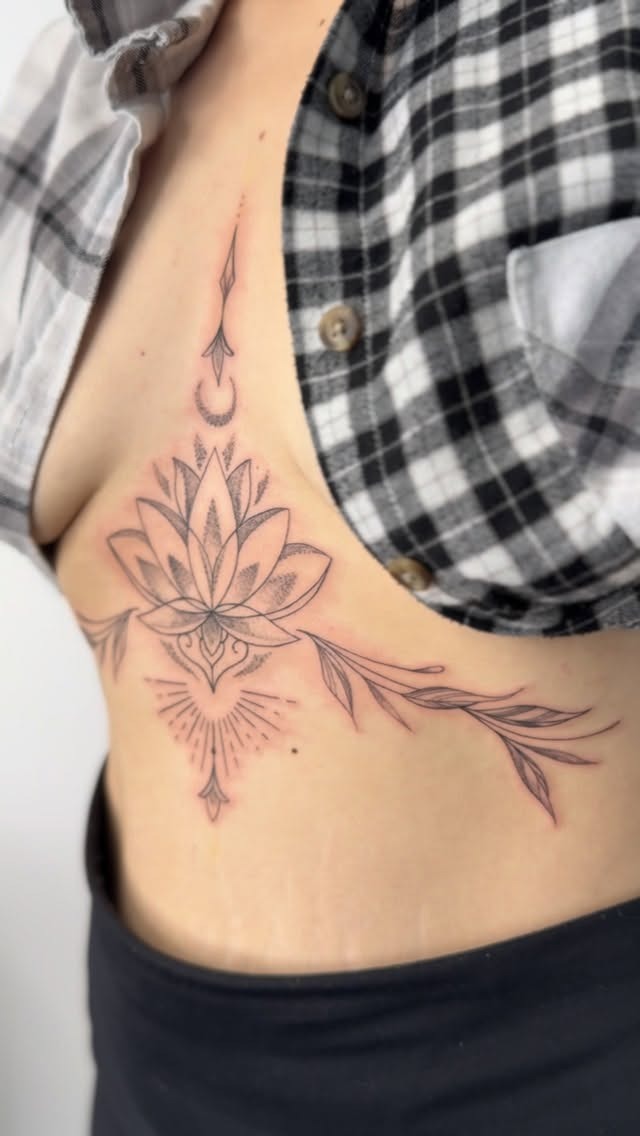 Ornamental Lotus Sternum Design
