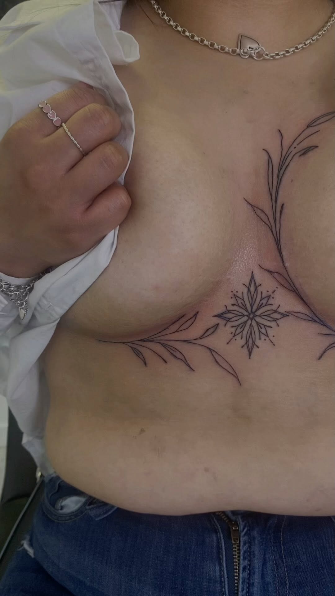 Delicate Under-Breast Floral Tattoo Inspiration