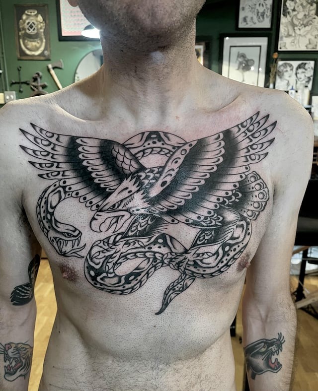 Bold eagle chest piece inspiration
