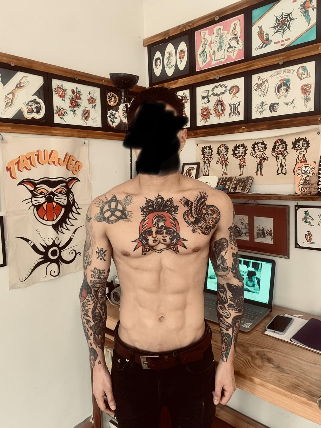 Classic traditional chest piece design