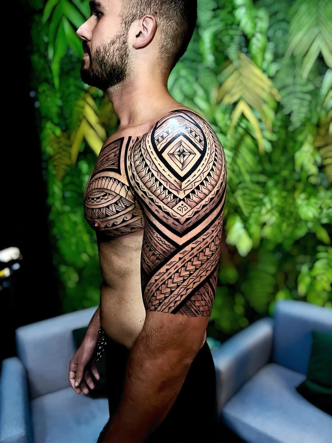 Modern Tribal Chest and Shoulder Art