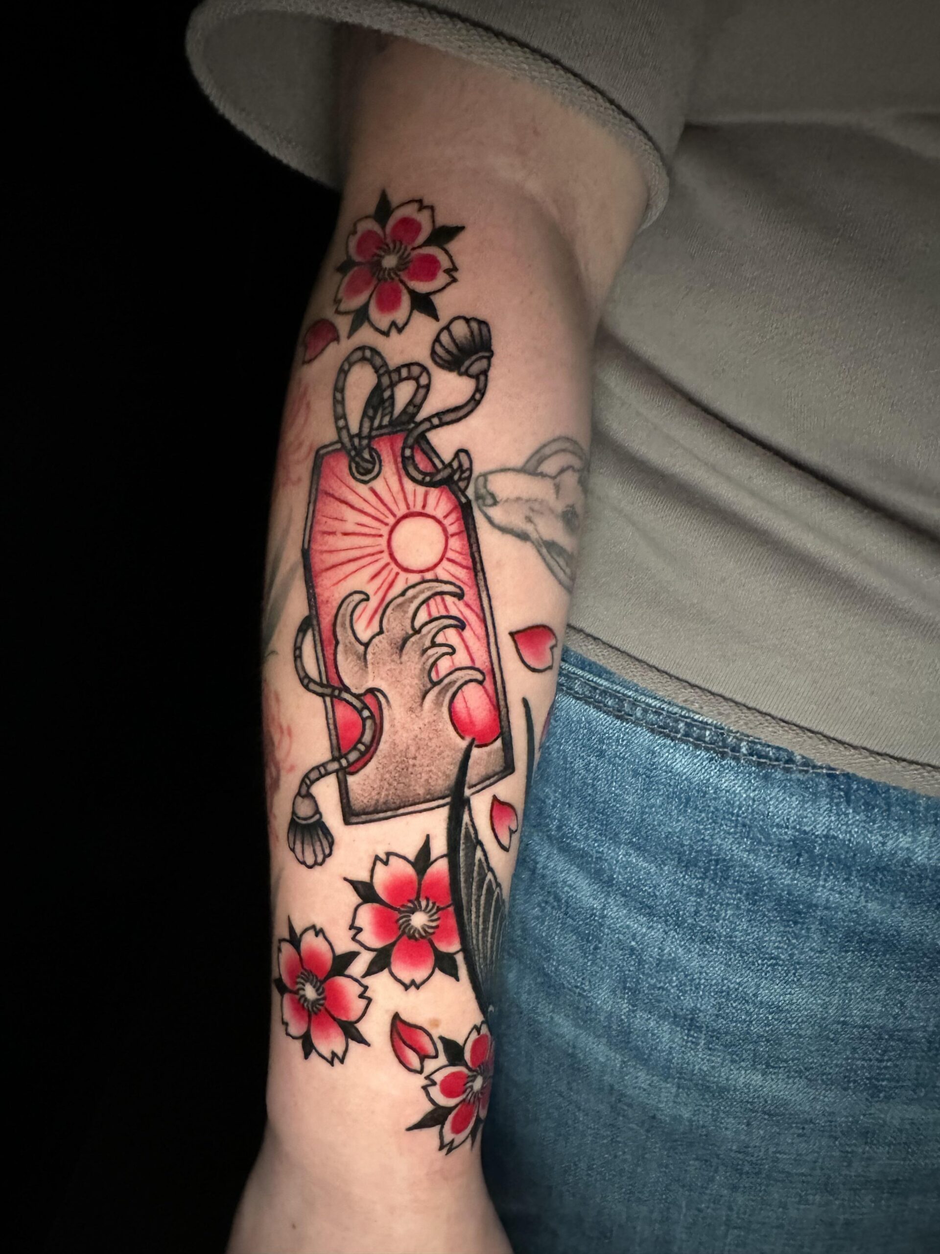 Vibrant Japanese Style Arm Tattoo
