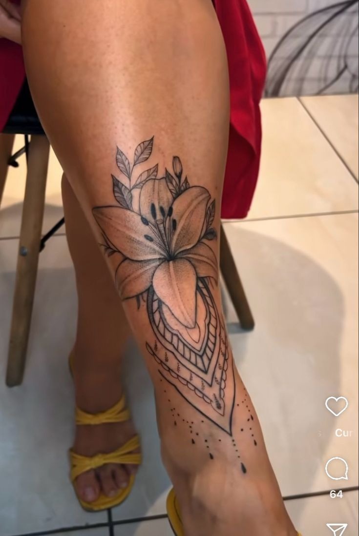 Elegant Lotus Mandala Leg Design