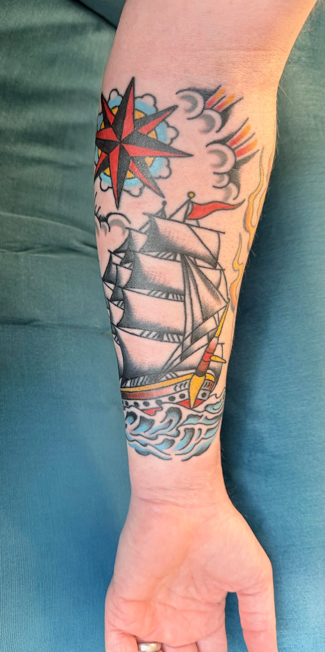 Neo-Traditional Nautical Star Tattoo