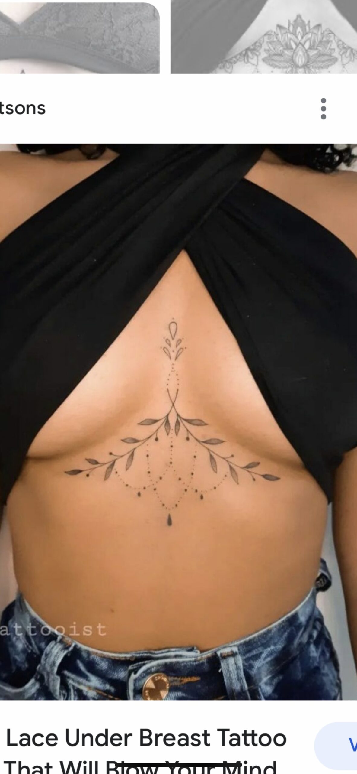 Elegant Symmetrical Under-Breast Ink