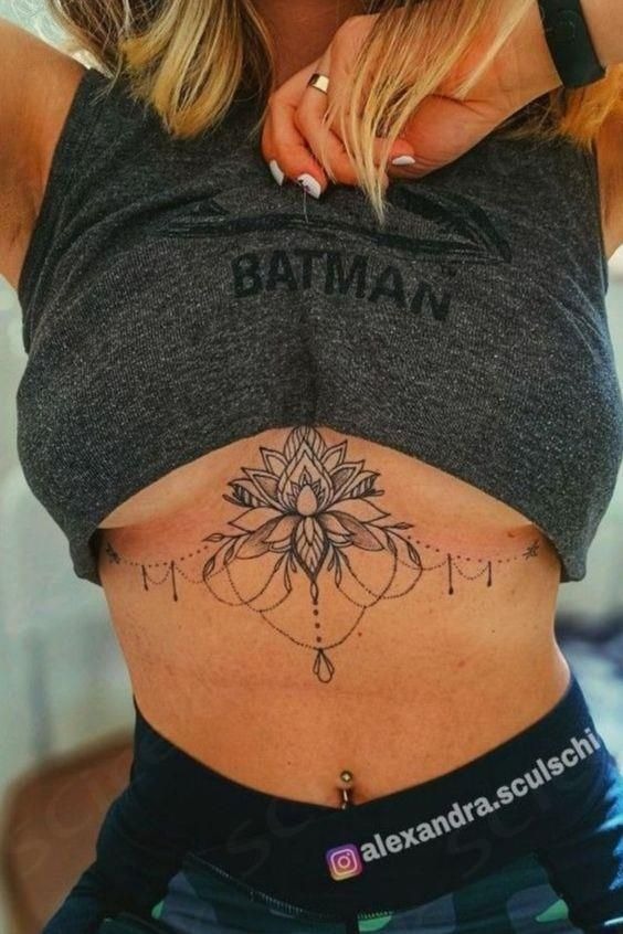 Ornate lotus-inspired under-boob piece
