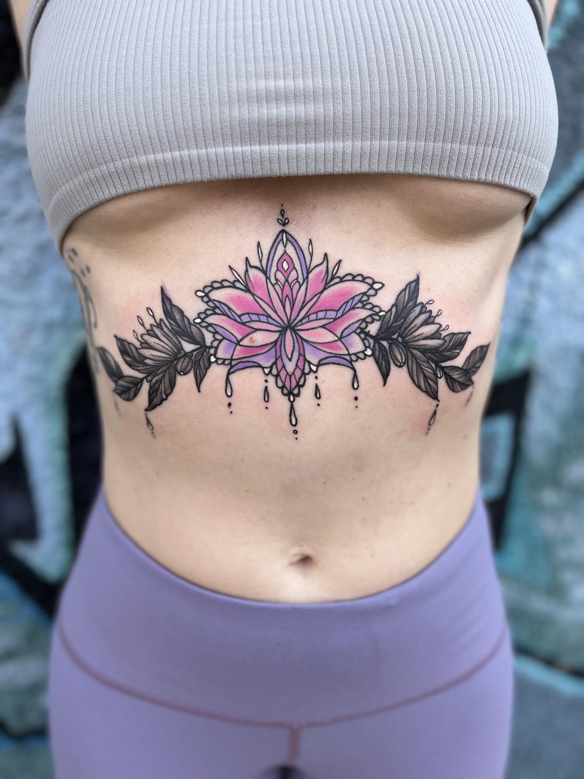 Vibrant Lotus Flower Tattoo
