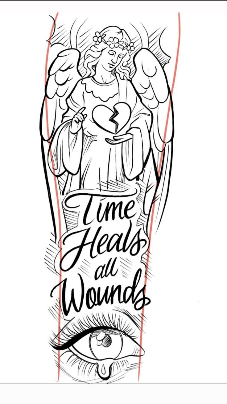 Angelic Angel & Time Stencil Design