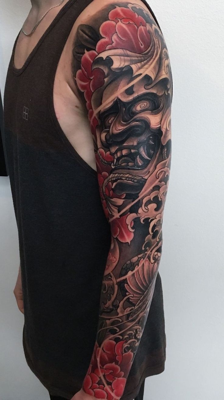 Bold Full Sleeve Japanese Tattoo