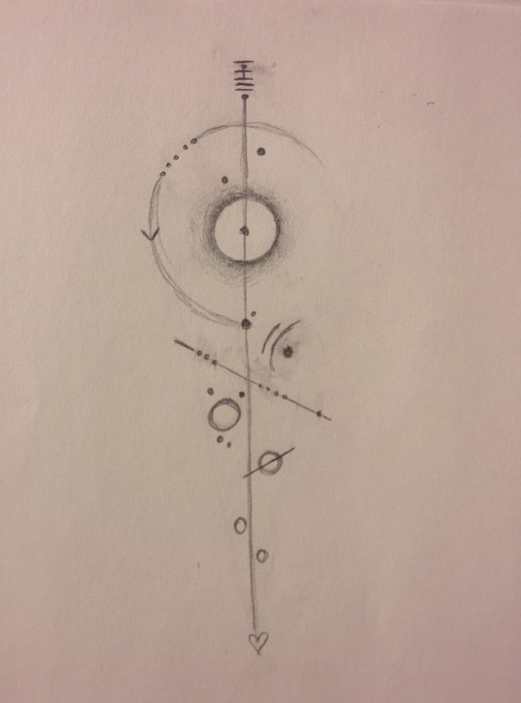 Minimalist solar system line art tattoo