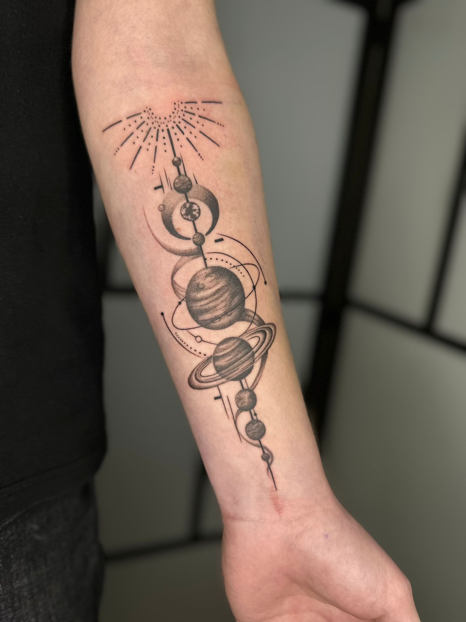 Intricate Solar System Forearm Piece
