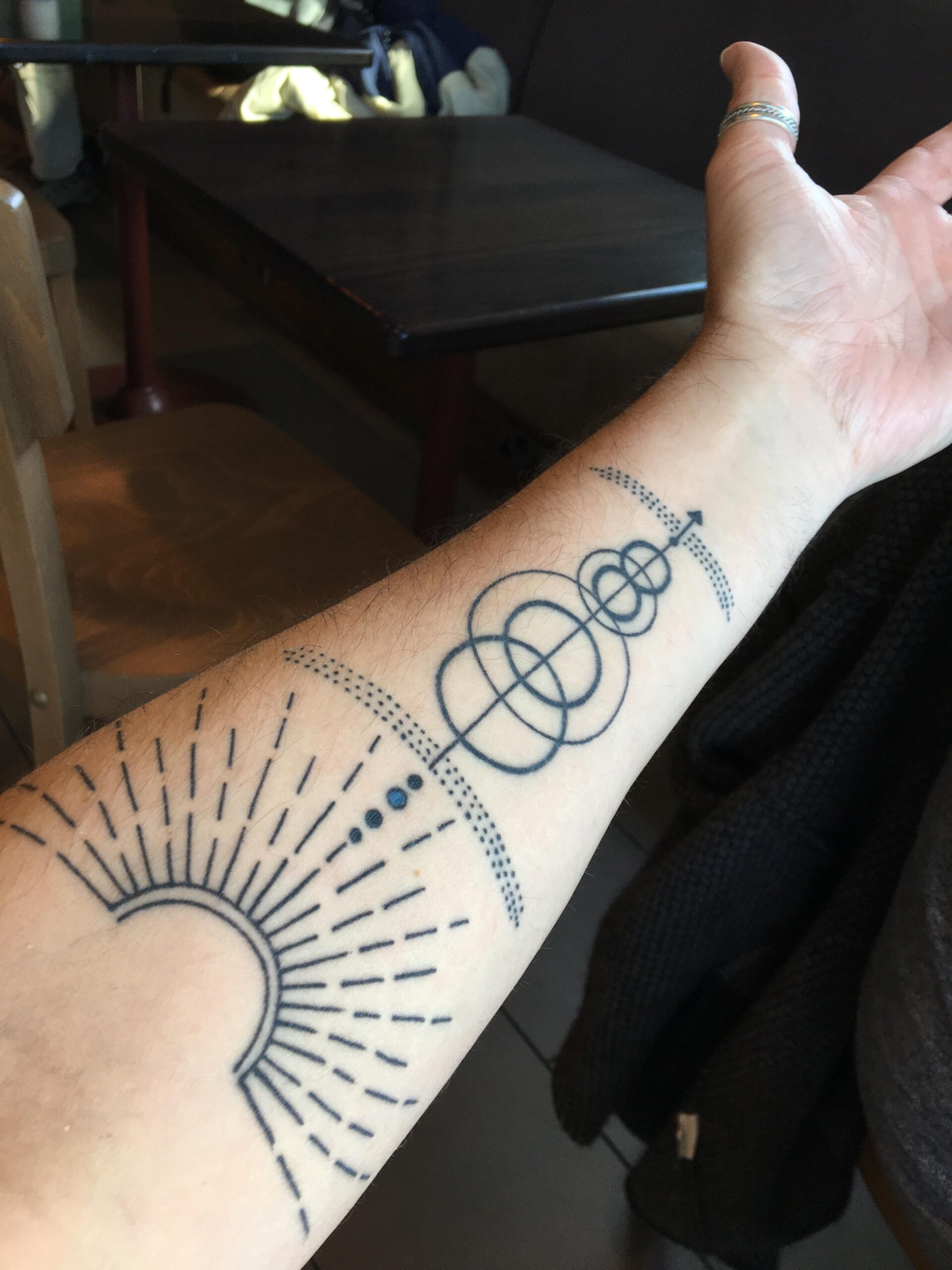 Elegant Geometric Forearm Solar System Piece