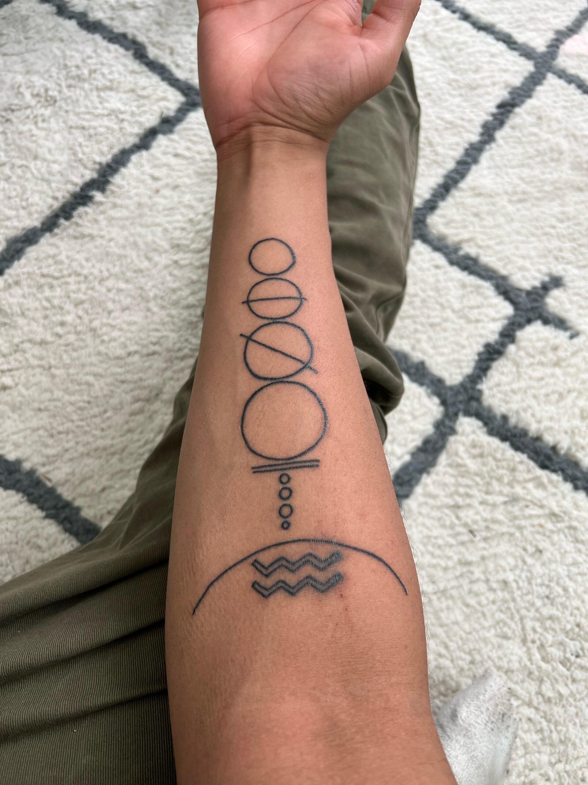Geometric Planet Alignment Tattoo