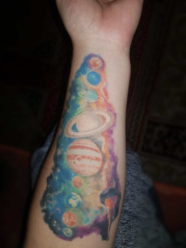 Atmospheric Space Sleeve Tattoo