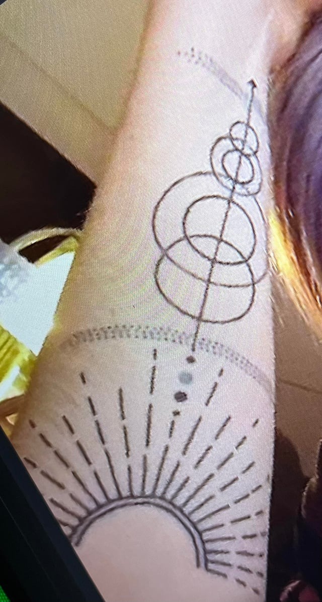 Geometric Abstract Planetary Tattoo