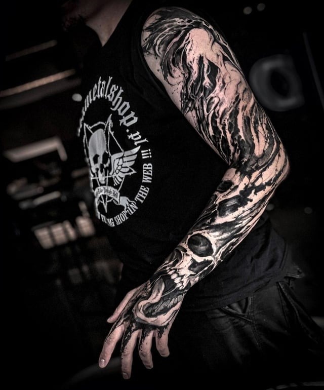 Dark Aesthetic Skull Sleeve