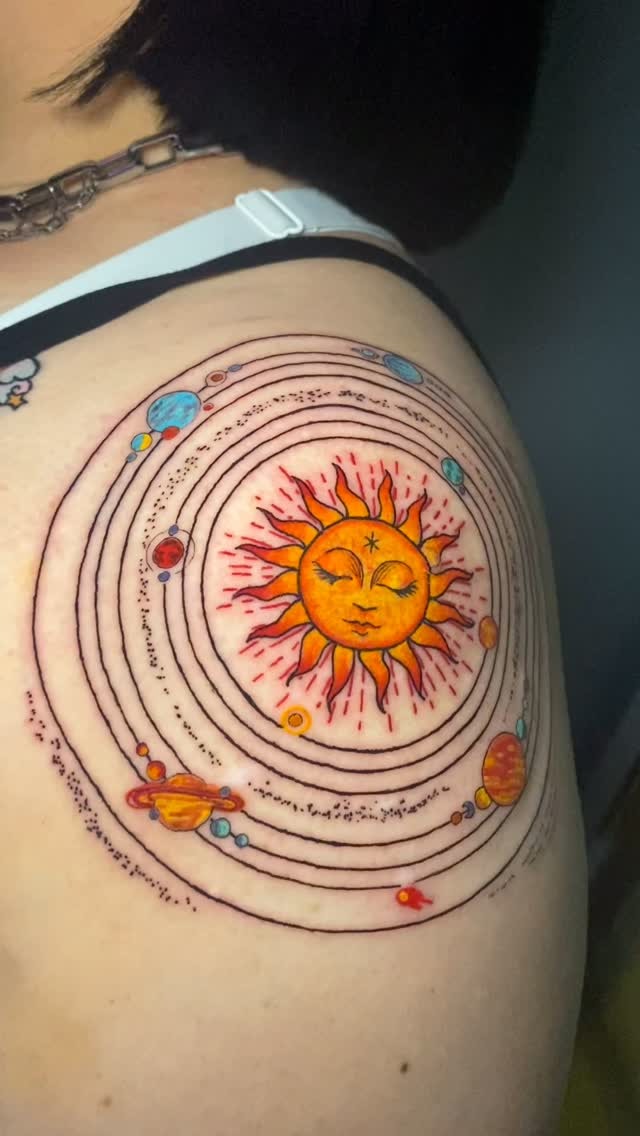 Colorful Orbital Solar System Design
