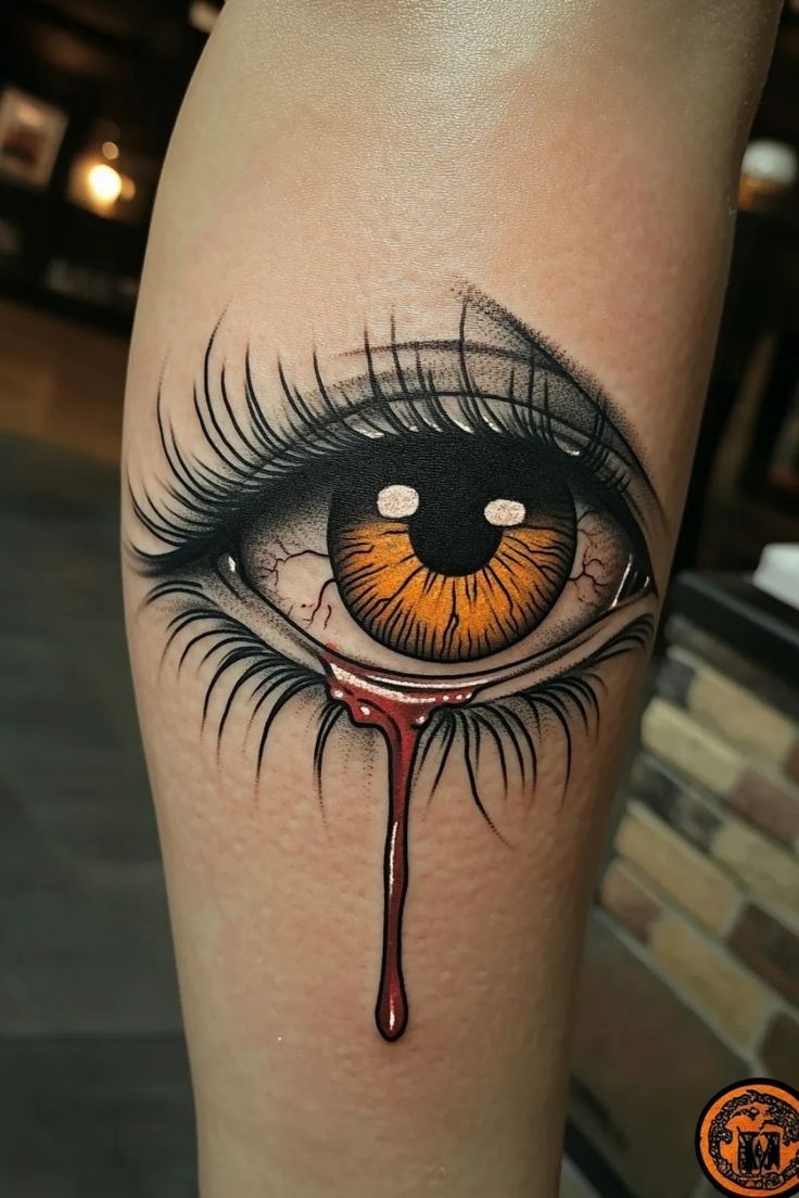 Detailed Illustrative Eye Tattoo