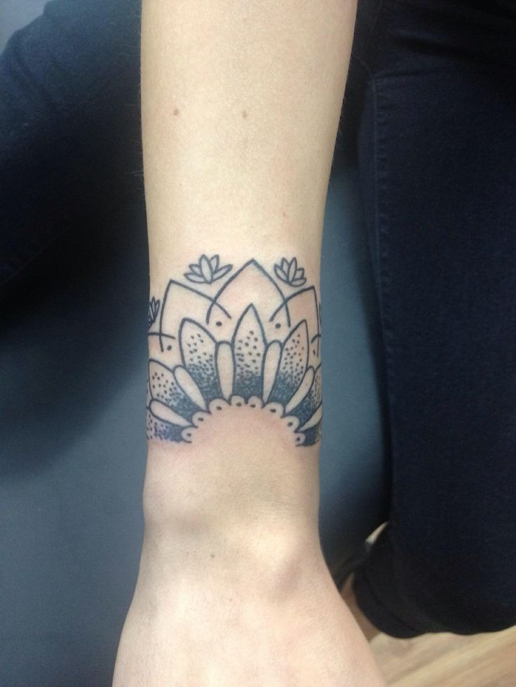 Elegant Wrist Half-Mandala Tattoo
