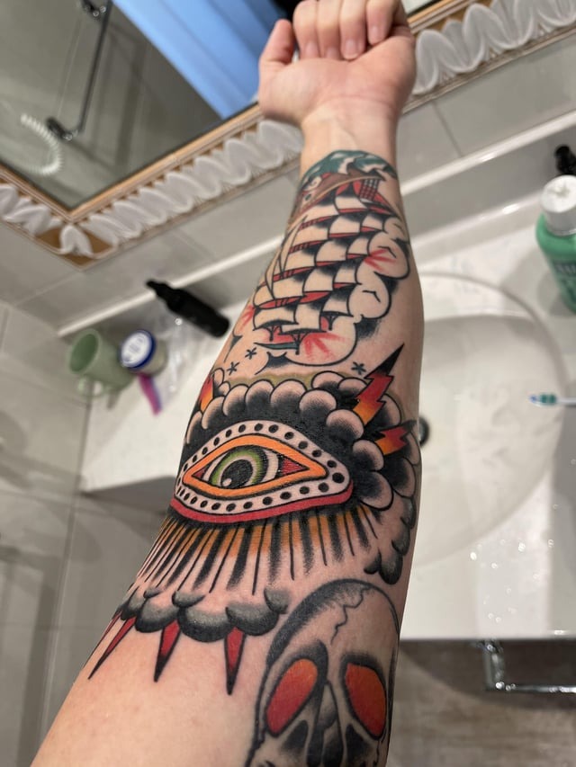 Mystical traditional eye tattoo