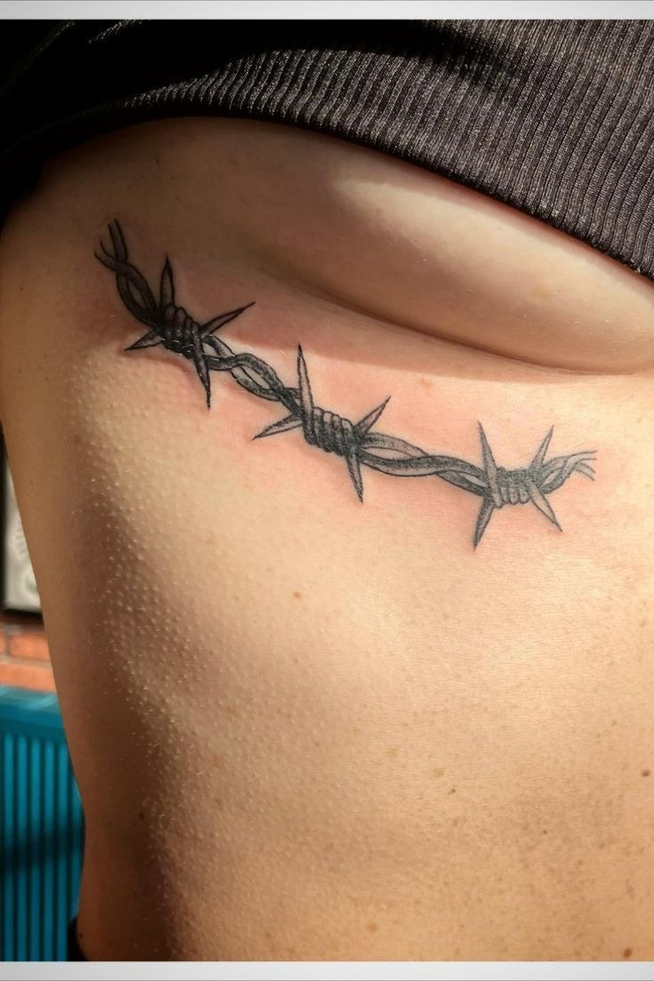 Ribcage Barbed Wire Tattoo Placement