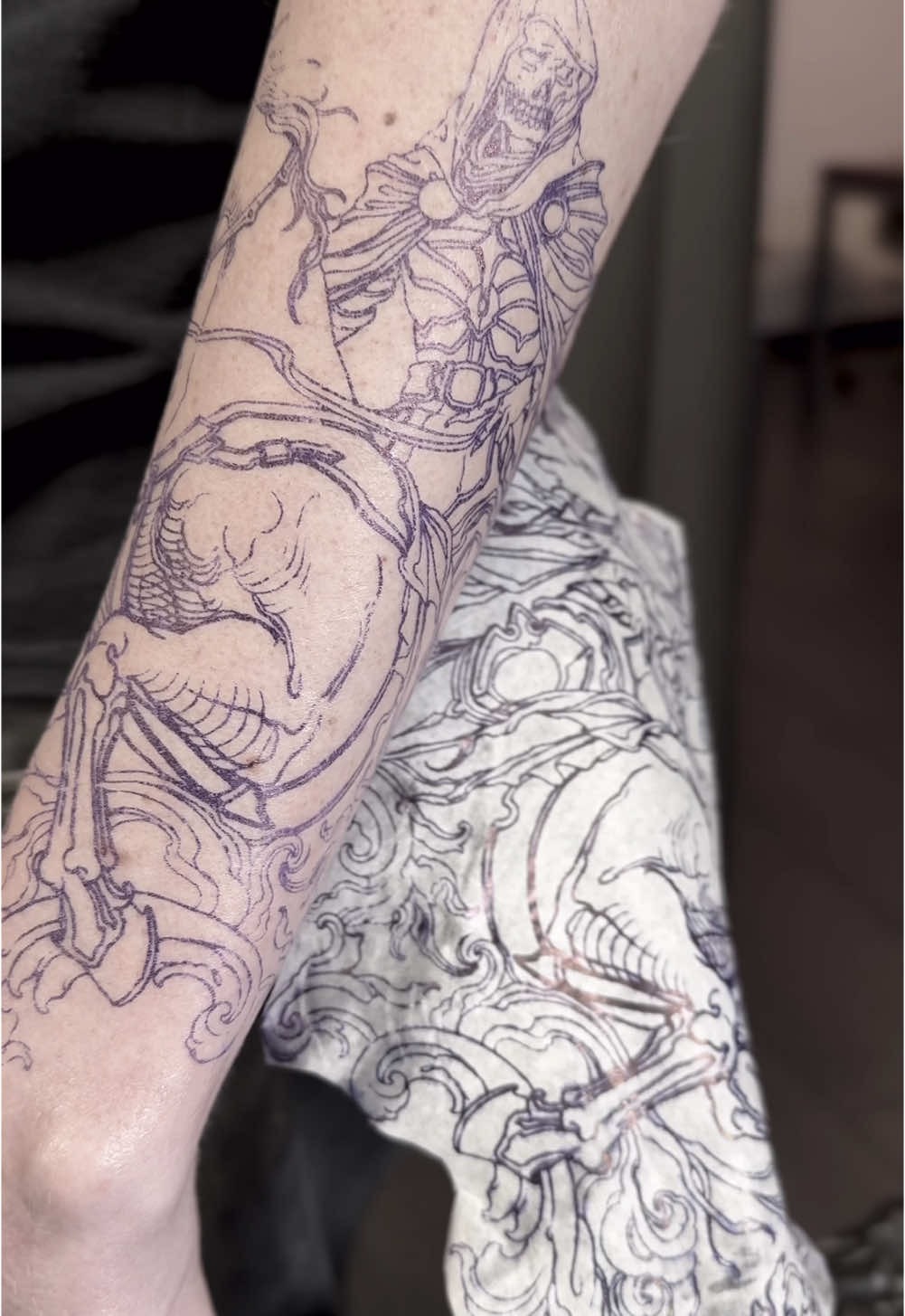Grim Reaper Arm Tattoo Stencil