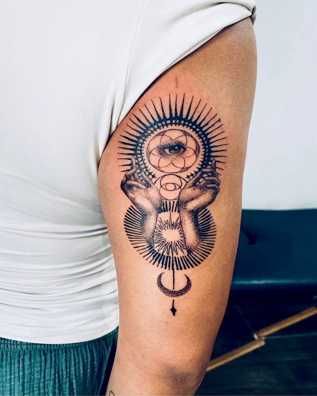 Geometric Third Eye Tattoo Inspiration