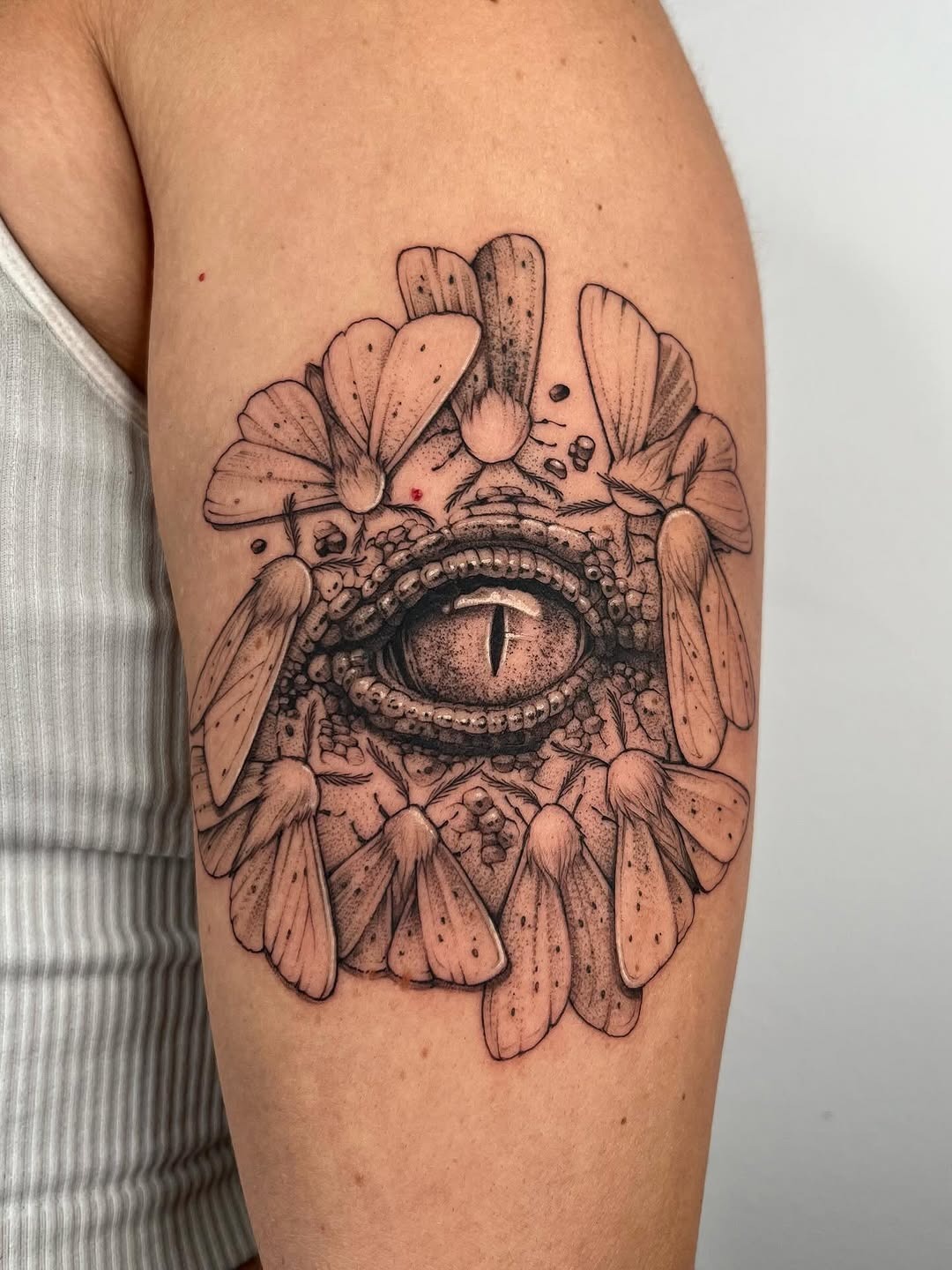 Mystical Third Eye and Moth Tattoo