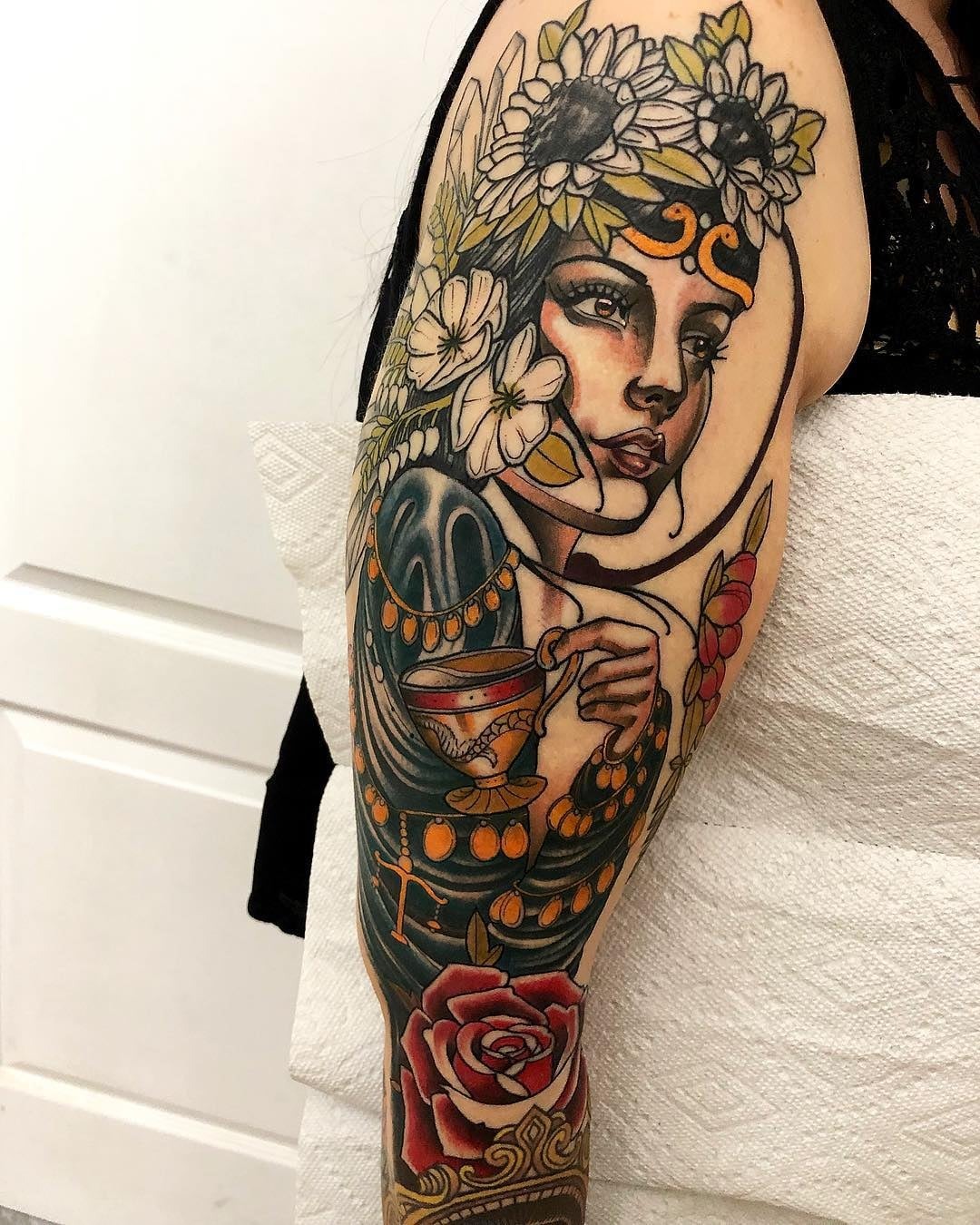 Mystical Goddess Tattoo With Third Eye Detail