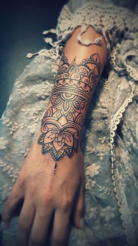 Elegant Boho Forearm Mandala Tattoo