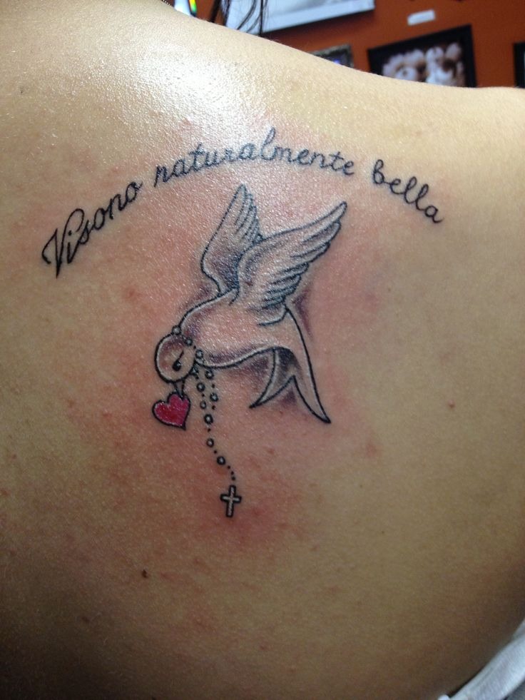 Italian Script Dove Tattoo