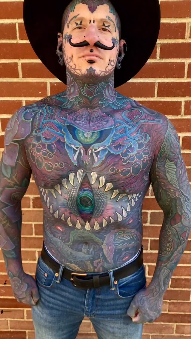 Intricate full-body mystical ink art