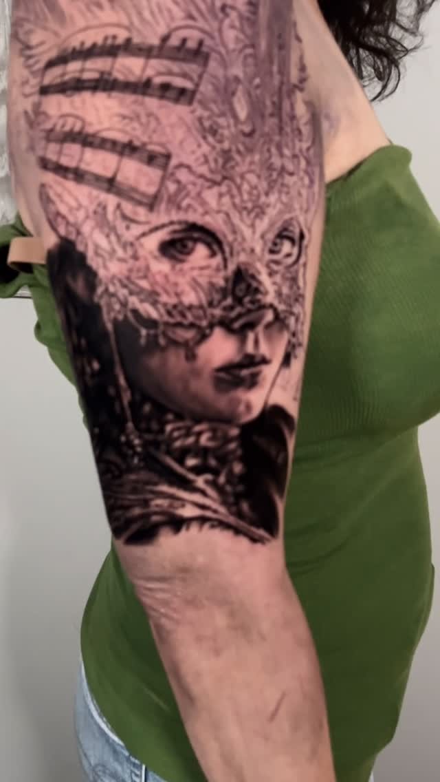 Venetian Masquerade Mask Tattoo