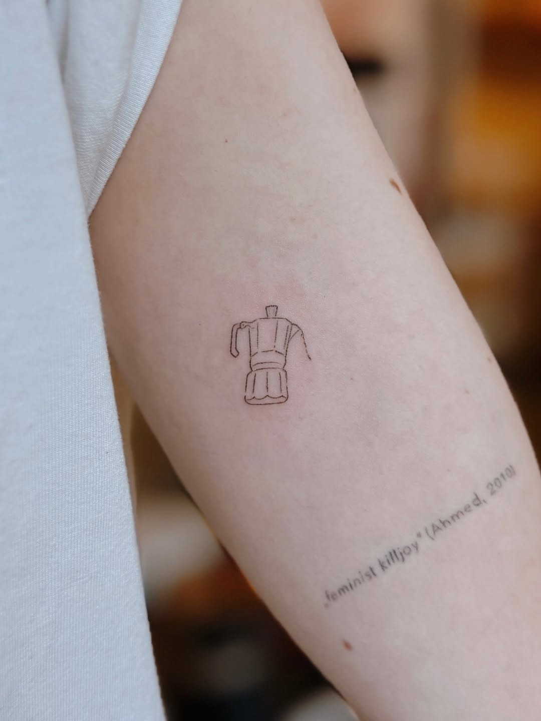 Minimalist Moka Pot Tattoo Inspiration