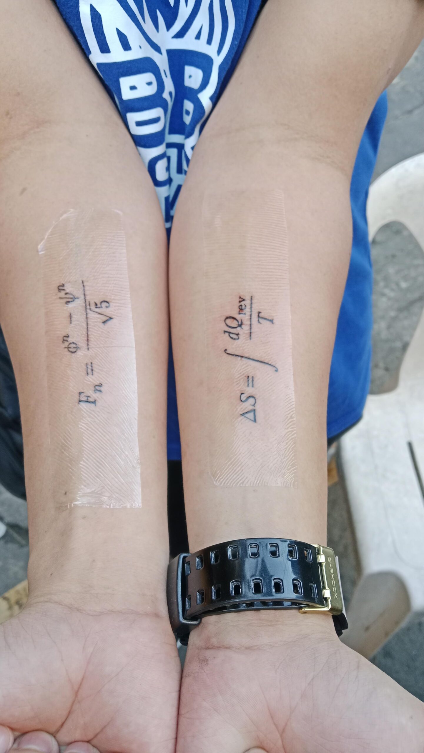 Scientific Formula Forearm Stencils