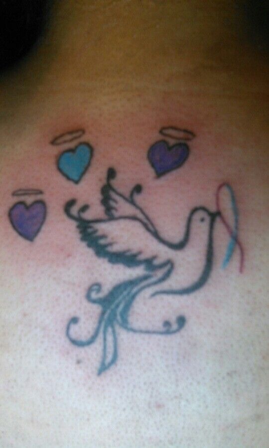Meaningful Dove and Heart Memorial Tattoo