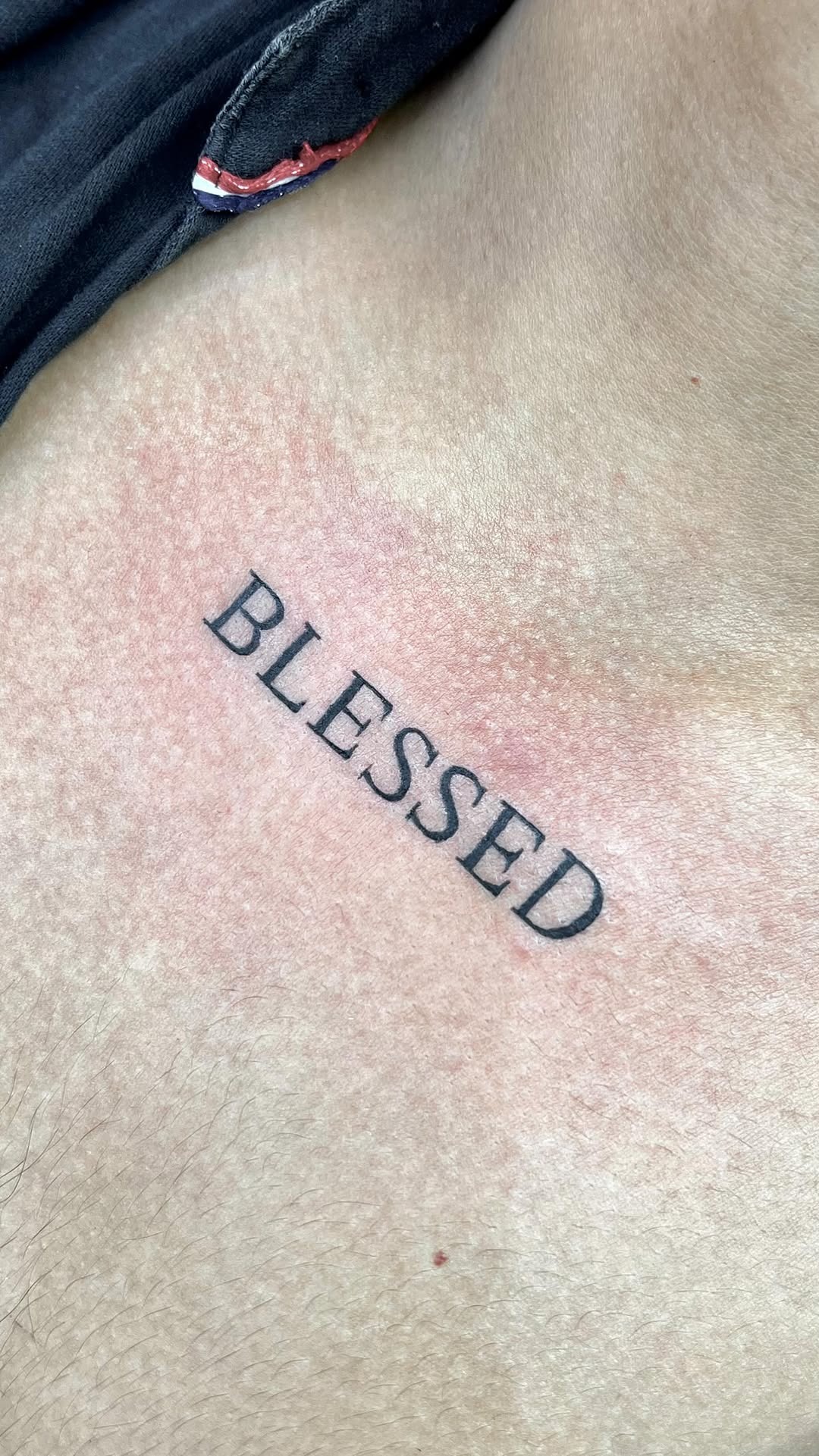 Minimalist Blessed Tattoo Design