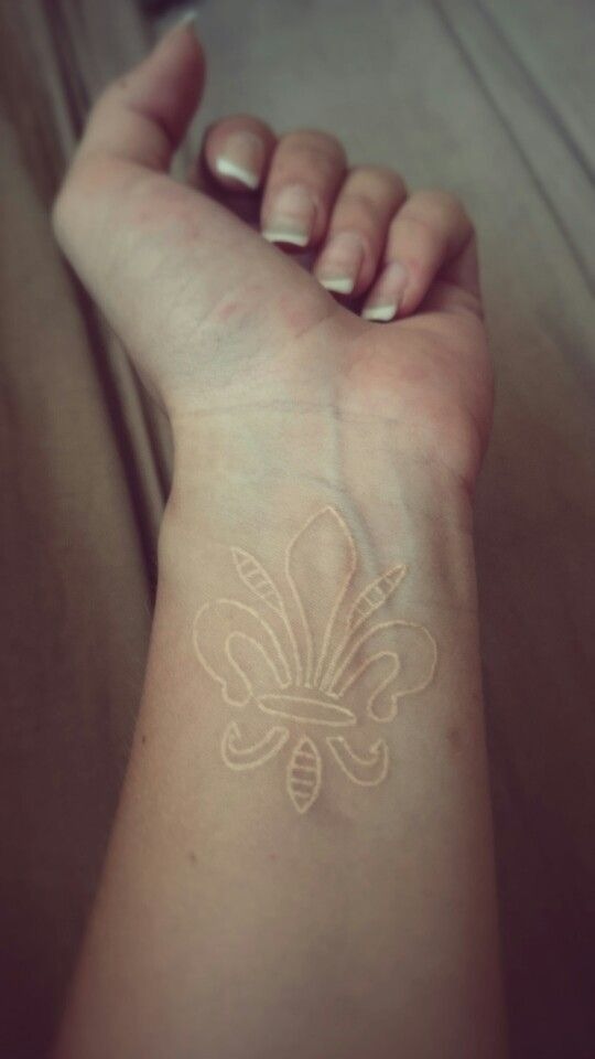 Minimalist White Ink Fleur-de-lis