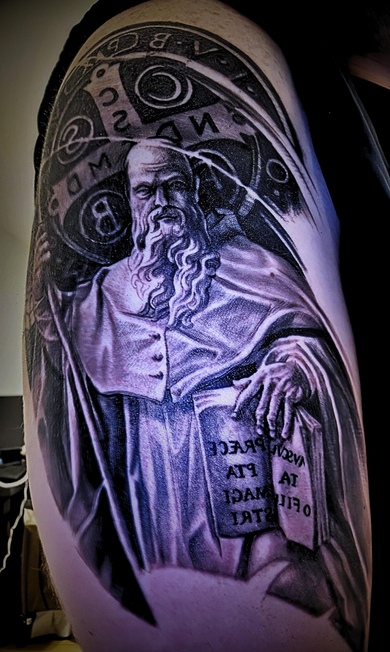 Sacred Religious Arm Tattoo Art