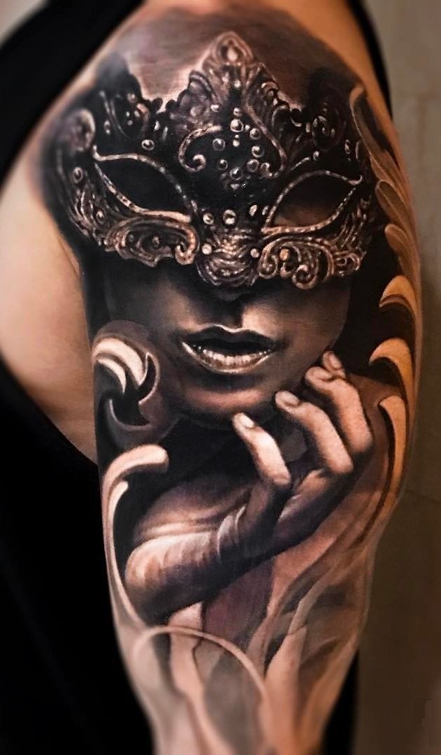 Stunning Venetian Carnival Tattoo Design