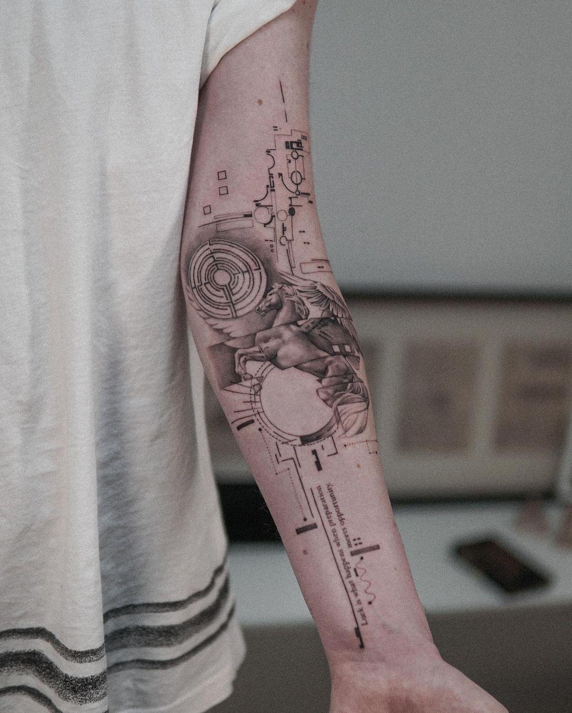 Modern abstract forearm ink